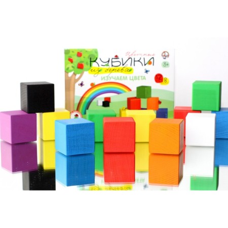 Wooden cubes “Studying colors” 12 pcs (8 centers)-1