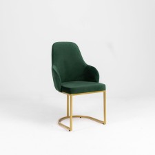 Monro chair, 62 × 60 × 98 cm, green color, gold frame