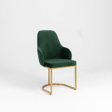 Monro chair, 62 × 60 × 98 cm, green color, gold frame