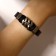 Unisex Bracelet "Power" Spit, black color with silver, 22 cm