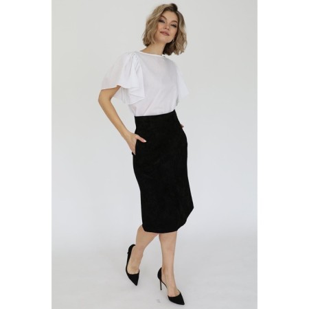 Velvet skirt with a cut on the front, size 42-2