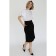 Velvet skirt with a cut on the front, size 42