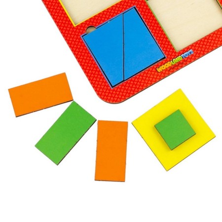 Squares, fractions, 4 pcs., 8 elements, mix, mix-4