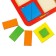 Squares, fractions, 4 pcs., 8 elements, mix, mix