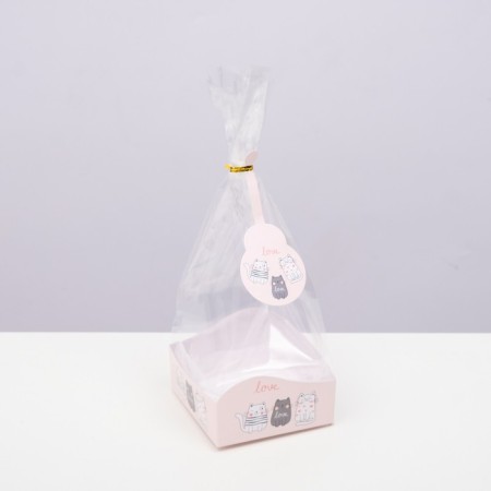 Package with a hard bottom "Love", 9 x 9 x 32 cm
