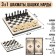 Board game 3B1: chess, checkers, backgammon 40x40 cm, king h = 10 cm