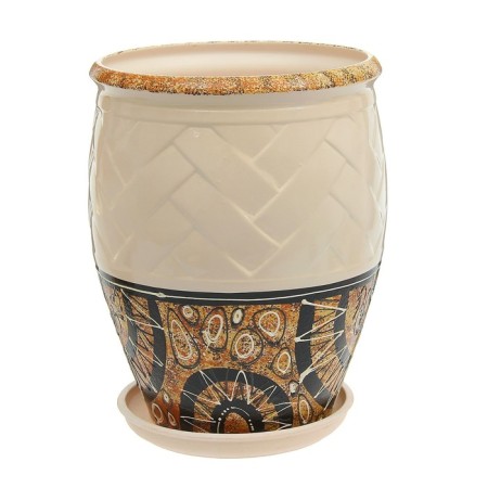 Flower pot "Ficus 2" Mosaic white mix 12l-4