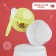 A set of children's dishes "Friends", 3 objects: a plate on a suction cup, cover, spoon, green color