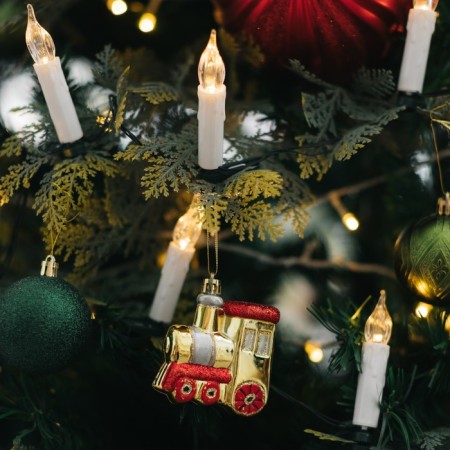 Garland “thread” 6 m with nozzles “candles on the clothespin”, IP20, dark thread, 30 LED, glow warm white, 220 V-5