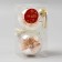 Set of balls plastic D-8 cm, 2 pcs "Fiesta" snowball leaflets, gold