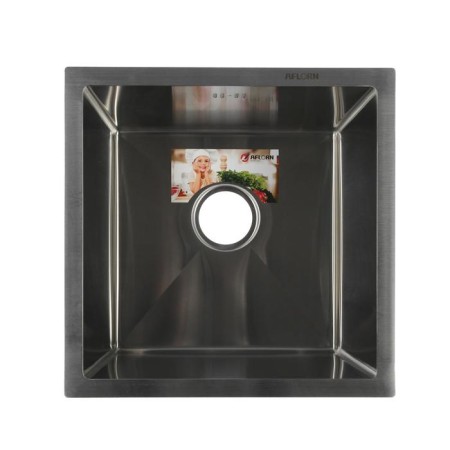 Kitchen sink Aflorn AF94444, Sredal, S = 3.0 and 0.8 mm, 44x44x22 cm, siphon, satin