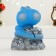 The piggy bank "Snake on money" Blue, 16cm