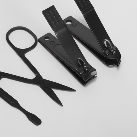 Manicure set, 6 items, in case, black/red color-3