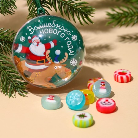 New Year! Lollows "Magic New Year" in a plastic ball, 33 g.-1