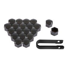 Protective cap of the wheel nut, 17 mm, puller, set 20 pcs, gray