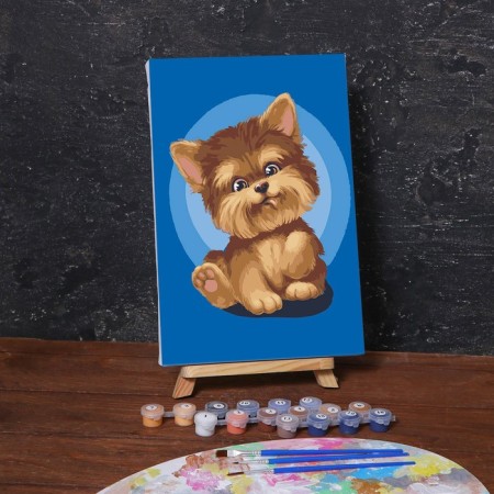 Picture on numbers on canvas with a subframe "Baby York" 20x30 cm-1