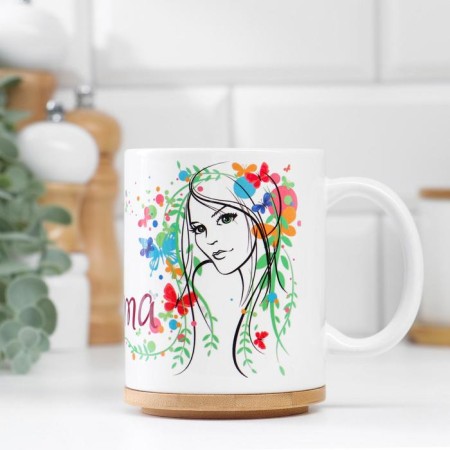 Sublimation mug "March 8" Girl, with application