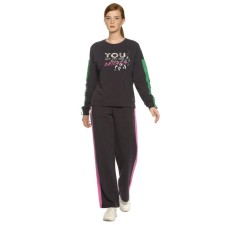 A set of sweatshirts and trousers female, size s, black color