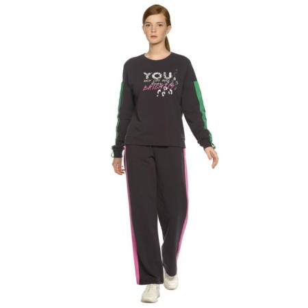 A set of sweatshirts and trousers female, size s, black color
