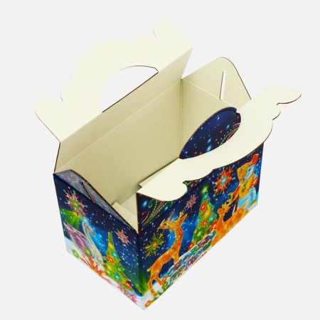 New Year. Gift box "Neon. Installation" New Year's suitcase medium 20 x 12 x 19 cm.-3