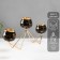 Summary Metal for 3 candles "black marble with golden veins - zig -zag" gold 41x19cm
