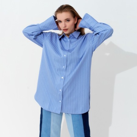Women's blouse Minaku: Casual Collection, Blue Color, Size 48