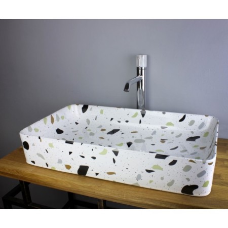 Haling linker Bronze de Luxe Terrazzo 1061TR, 605x350x110, without overflow, Faance-3