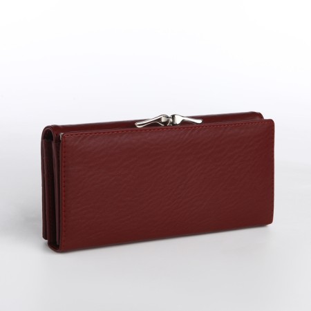 Women's wallet on a magnet, burgundy color-1