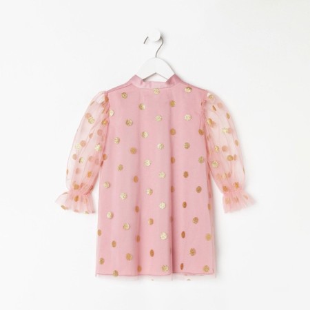 Платье детское нарядное KAFTAN горошек, рост 86-92, розовый-4
