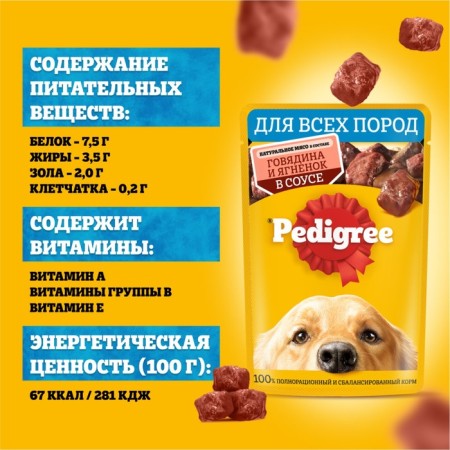 Wet Pedigree food for dogs, beef/lamb in sauce, spider, 85 g-6