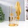 Summary Metal, glass for 1 candle with a vase "Golden feathers" D-5 cm, 7.5x14x19.6 cm