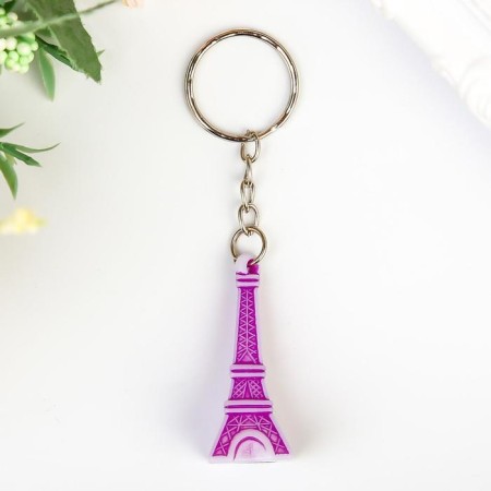 Plastic keychain "Eiffel Tower Color" mix 4x1.6x1.6 cm