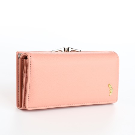Women's wallet on magnets, pink color
