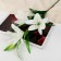 Artificial flowers "three lilies" 18x90 cm, white