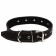 Leather collar on synthetic winterizer, dimensionless, 71 x 3.5 cm, Osh 29-62 cm, black
