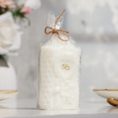 Candle-cylinder wedding "Kame", white, 6 × 11 cm-3