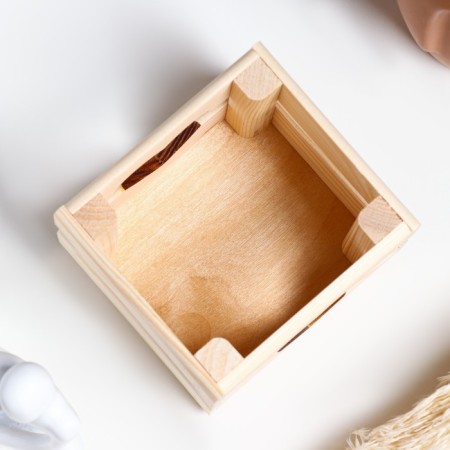 Kashpo wooden 12 × 11 × 9 cm "odnushka light", two -string, heart, natural give beautifully-2