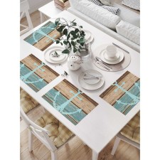 A set of napkins for setting the table “Bluted anchor on the boards”, rectangular, size 32x46 cm, 4 pcs