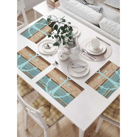 A set of napkins for setting the table “Bluted anchor on the boards”, rectangular, size 32x46 cm, 4 pcs