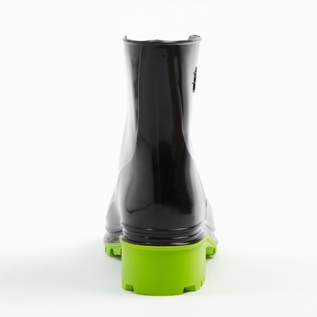 Women's rubber boots, black+light green, size 36-2