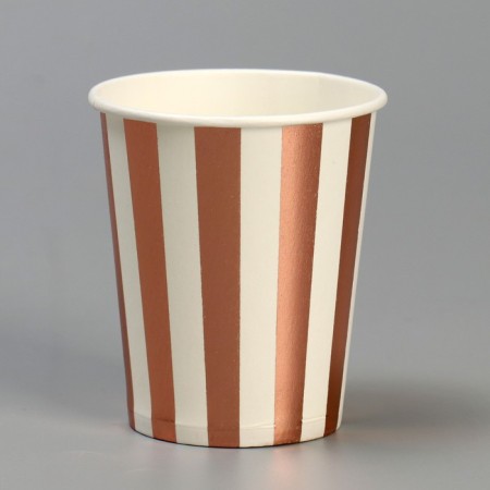 A glass of paper "strip", set ", 6 pcs., Color pink gold
