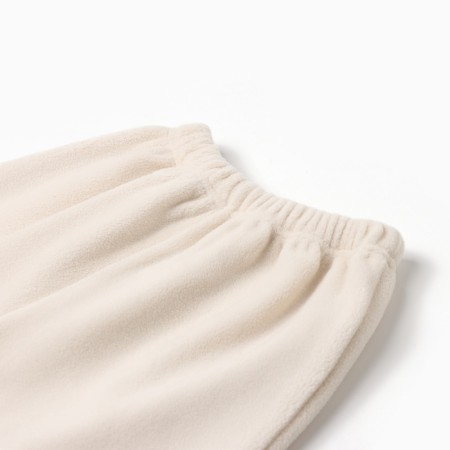 Children's pants Minaku: Fleece Soft, beige color, height 140 cm-5