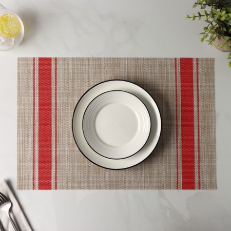 Serving napkin on the table "Two stripes", 45 × 30 cm, red color-4