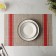 Serving napkin on the table "Two stripes", 45 × 30 cm, red color