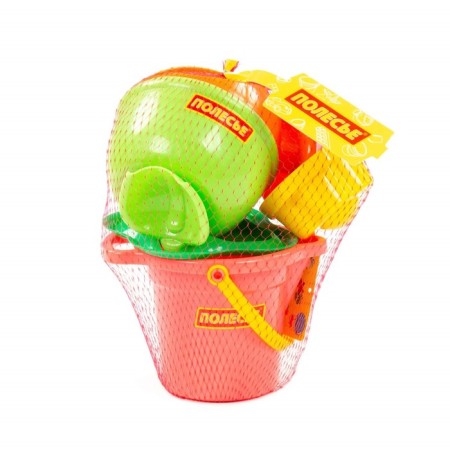 Sanding set No. 155: bucket, strainer, scoop, robberies, 2 molds, watering can, color mix-2