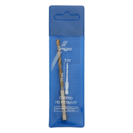 Tundra metal drill, HSS-tin, hexagonal shank, 4 x 59 mm-3