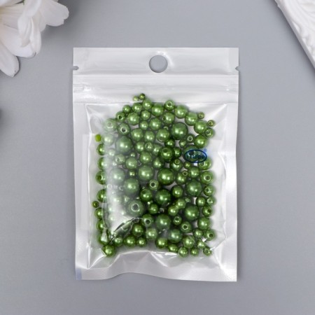 Beads for creativity plastic "Round. Coniferous" d = 3-8 mm, set 10 grams-2