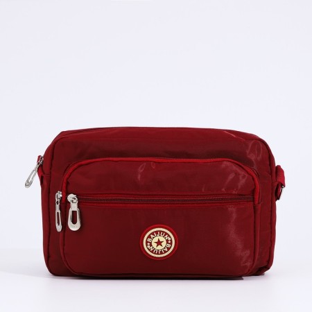Bag Cross-Bodi with a zipper, red color