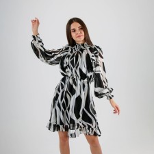 Shiphon dress SL, 46, striped