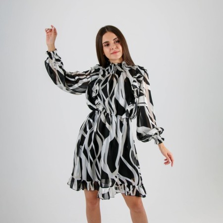 Shiphon dress SL, 46, striped